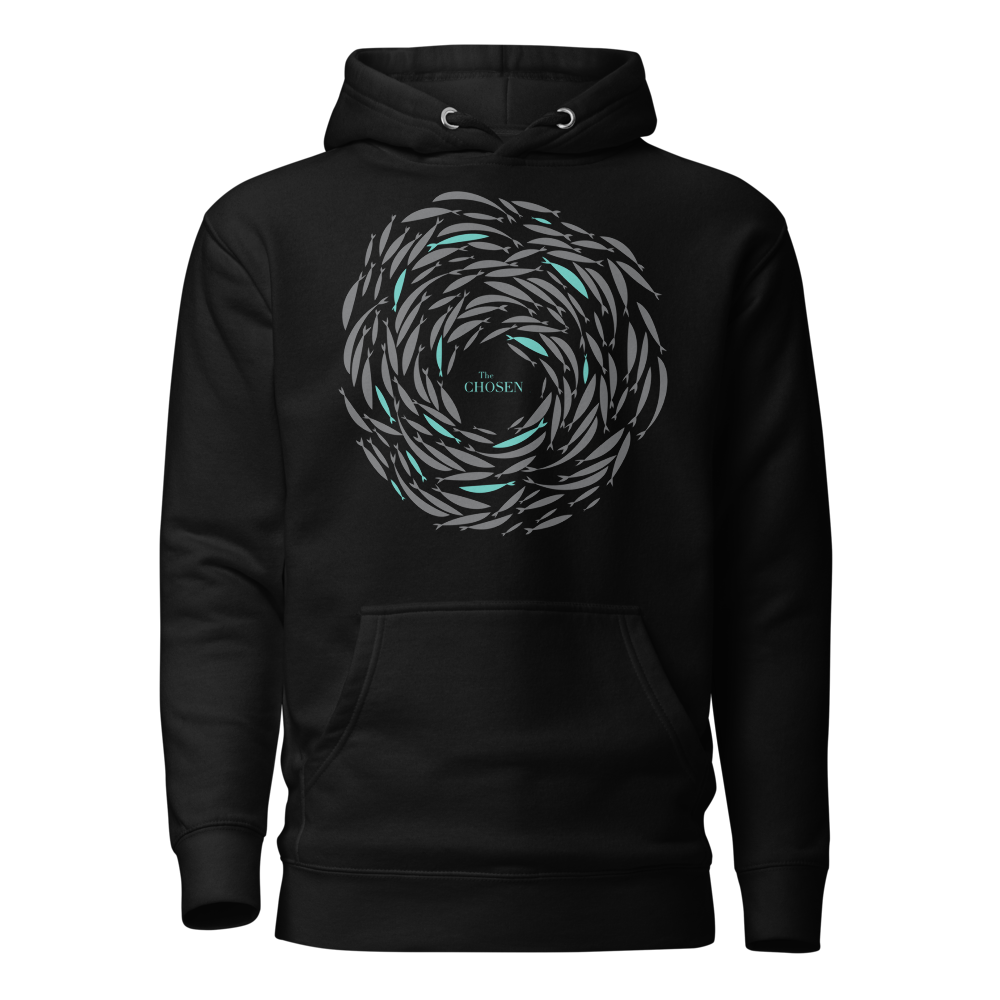 Sweat à Capuche Unisexe "À contre courant" Noir