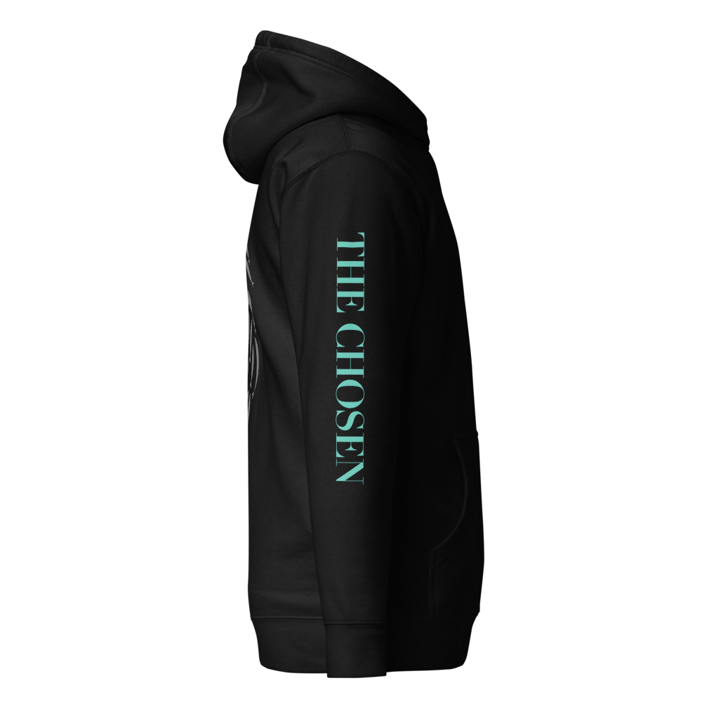 Sweat à Capuche Unisexe "3 poissons" Noir (logo manche+dos)