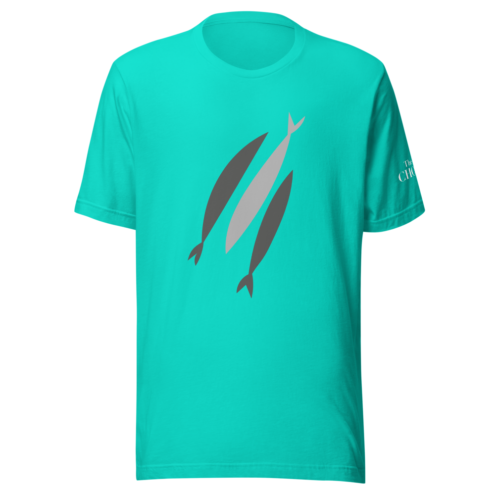T-shirt unisexe "3 poissons" Bleu (teal)